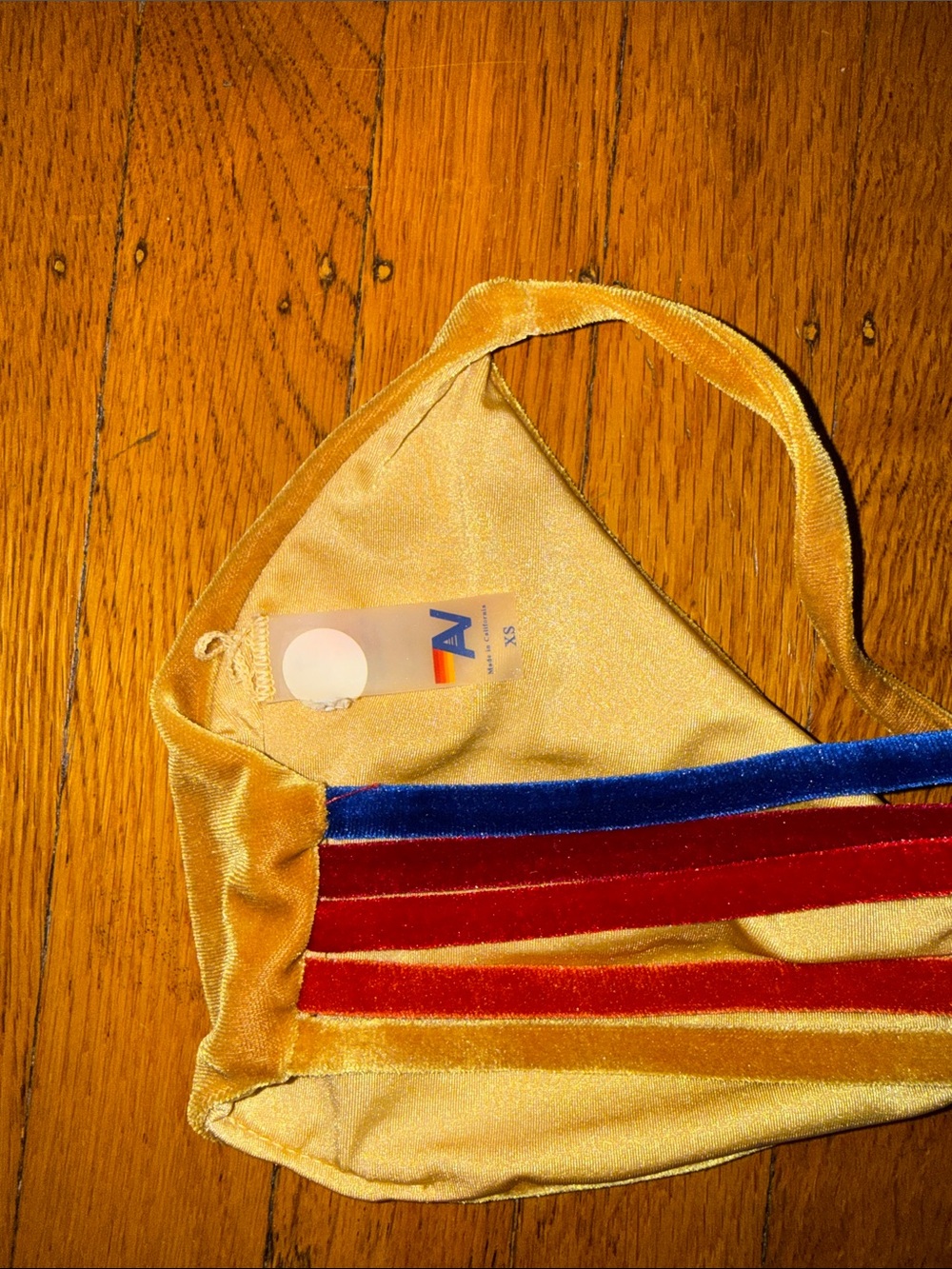 Aviator Nation Velvet Triangle Bikini Top - Caramel Golden - Picture 2 of 4